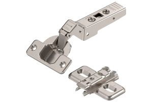 Blum Clip Top 30 Degree Angled Full Overlay 95 Degree Cabinet Hinge 79A9556 With Mounting Plate