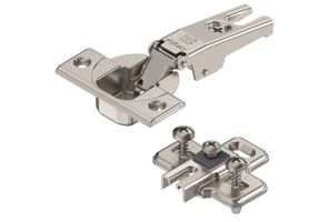 Blum Clip Top Full Overlay 95 Degree Sprung Refrigerator Door Hinge 91K9550 And 1946100E Mounting Plate